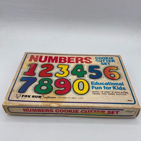 Vintage Fox Run Craftsman Number Cookie Cutter Set In Original Box - Picture 6 of 9